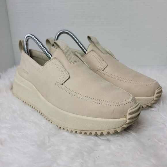 Sperry Boat Runner Womens Size 7.5 Beige Leather Slip On Casual Loafer Shoes - Picture 1 of 11